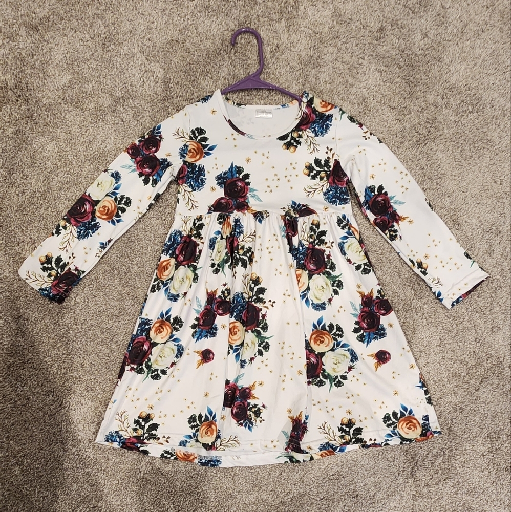 Floral Girls 5t Long Sleeve Dress